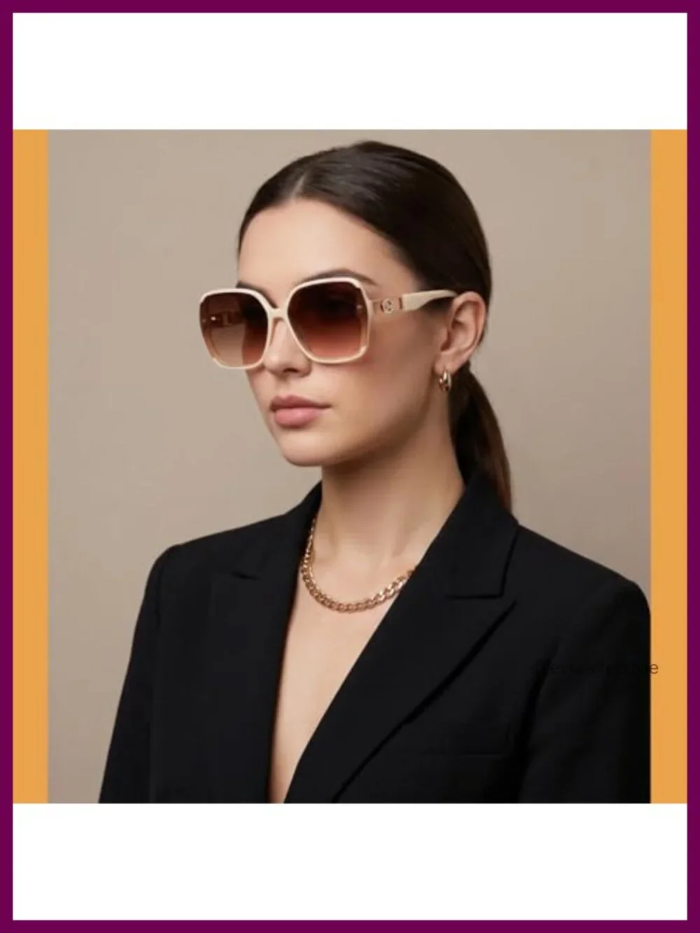 Retro 70s Oversized Square Sunglasses Women UV400 Protection Shades 4 Pack